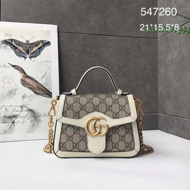 Gucci GG Marmont mini top handle bag 547260 white