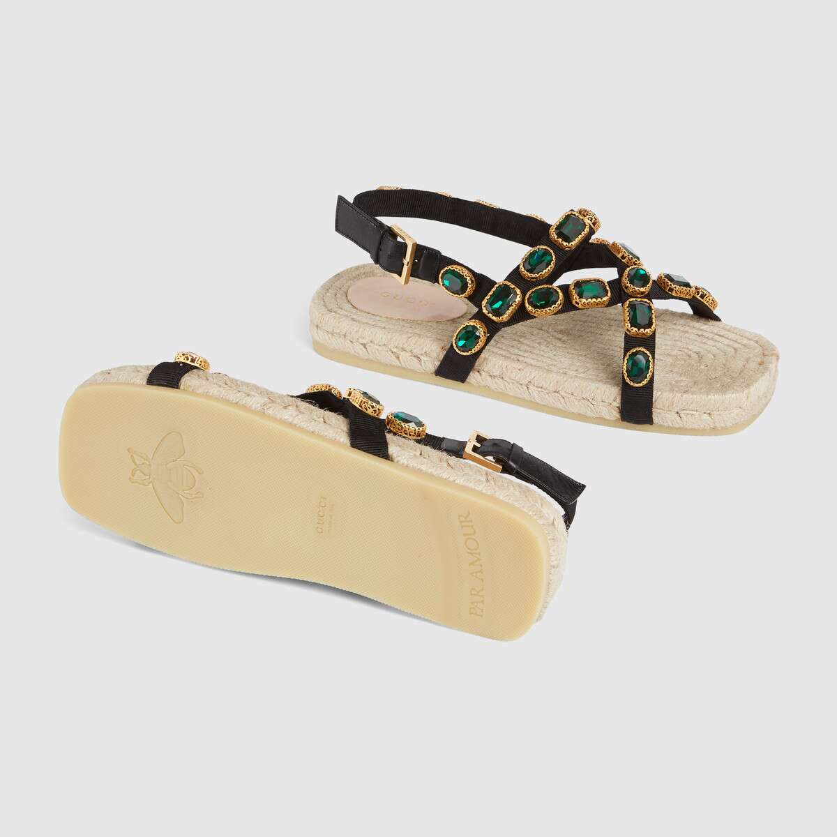 Gucci Grosgrain espadrille sandal with crystals GG1510MHC-4