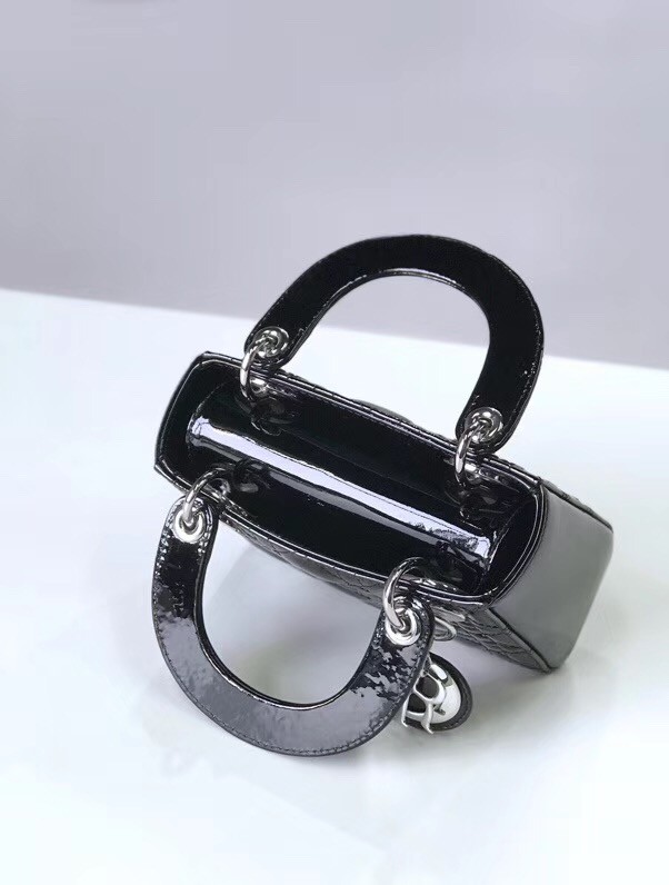 Dior MINI LADY DIOR CALFSKIN Black BAG M0505O Silver