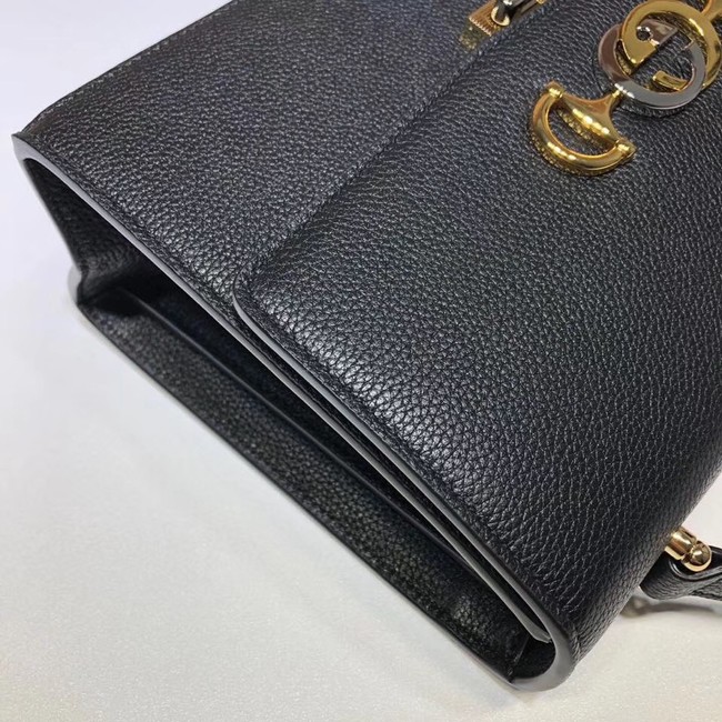 Gucci GG Leather Shoulder Bag 576388 Black
