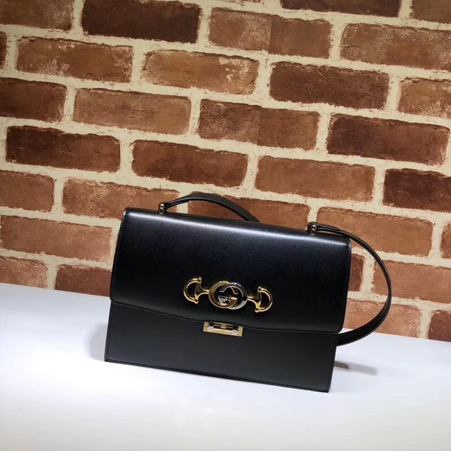 Gucci GG Leather Shoulder Bag A576388 Black