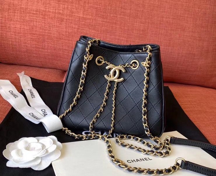 Chanel Mini Hobo Original Leather Bag CC5634 Black