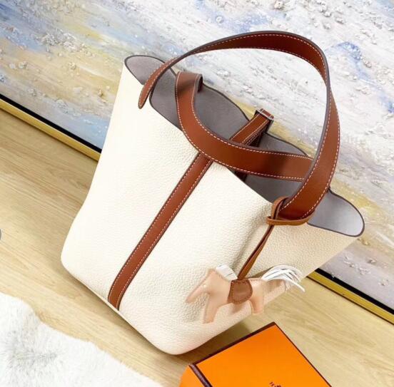 Hermes Picotin Lock 22cm Bags Litchi Leather HPT88 White