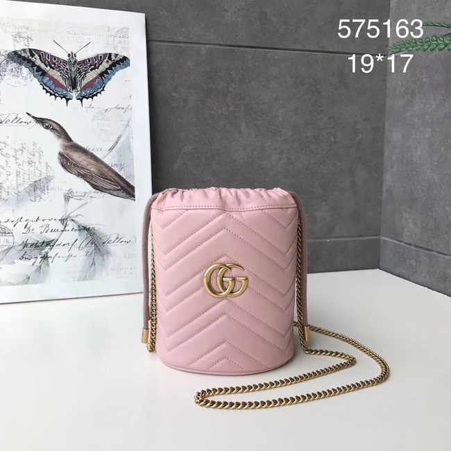 Gucci GG Marmont mini bucket bag 575163 pink