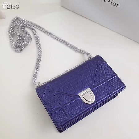 Dior DIORAMA leather Chain bag S0328 blue