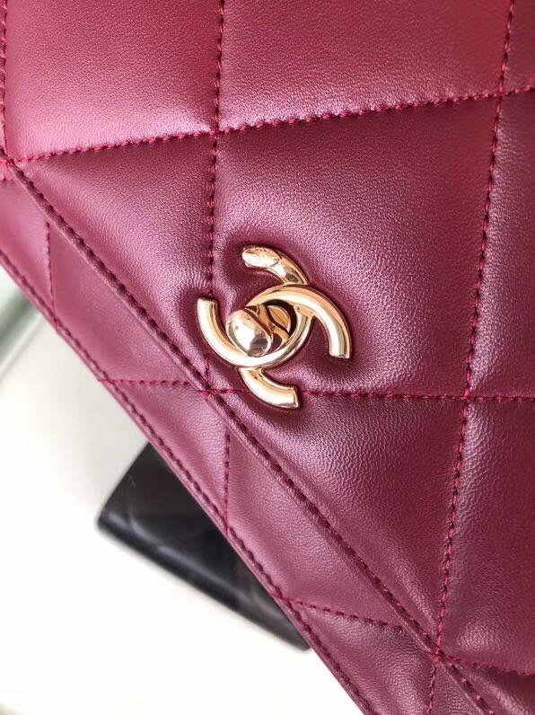 Chanel flap bag Lambskin & Gold-Tone Metal 3798  Purplish