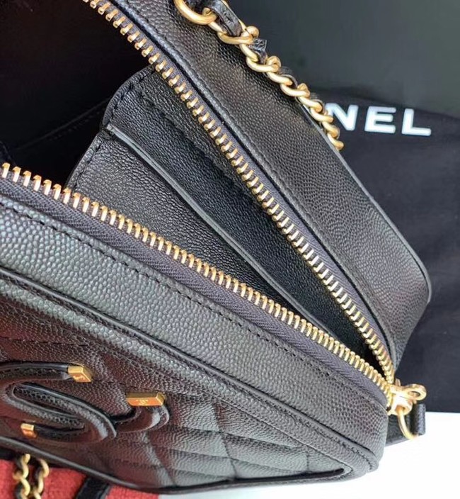 Chanel vanity case Grained Calfskin & Gold-Tone Metal AS0988 black