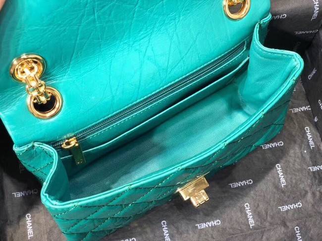 Chanel Shoulder Bag Original Leather Green AS0874 Gold