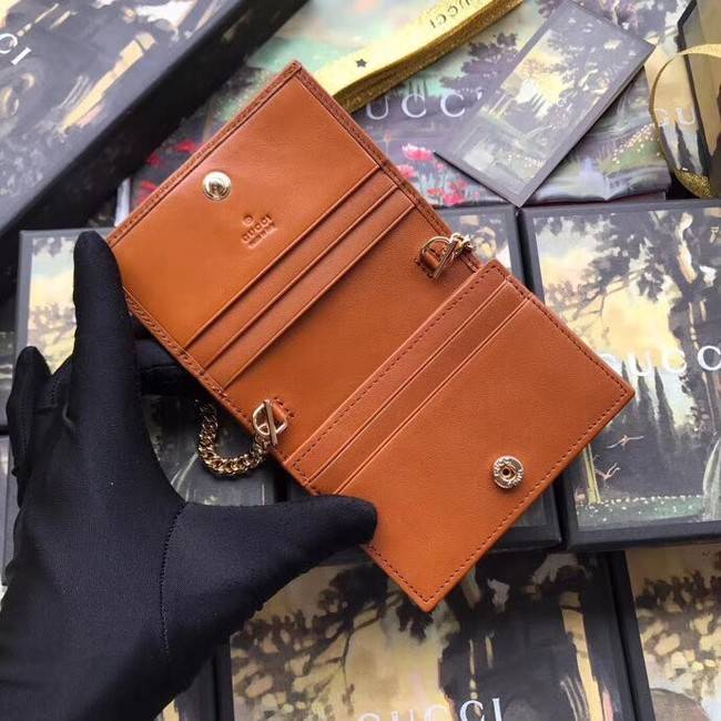 Gucci Rajah chain card case wallet 573790 Brown