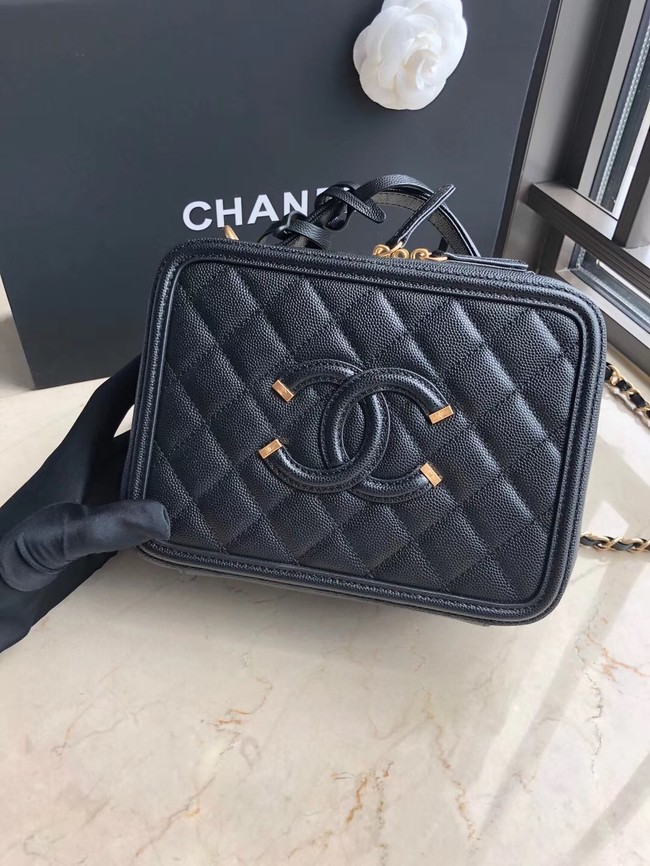 Chanel Original Leather Medium Cosmetic Bag 93443 Black