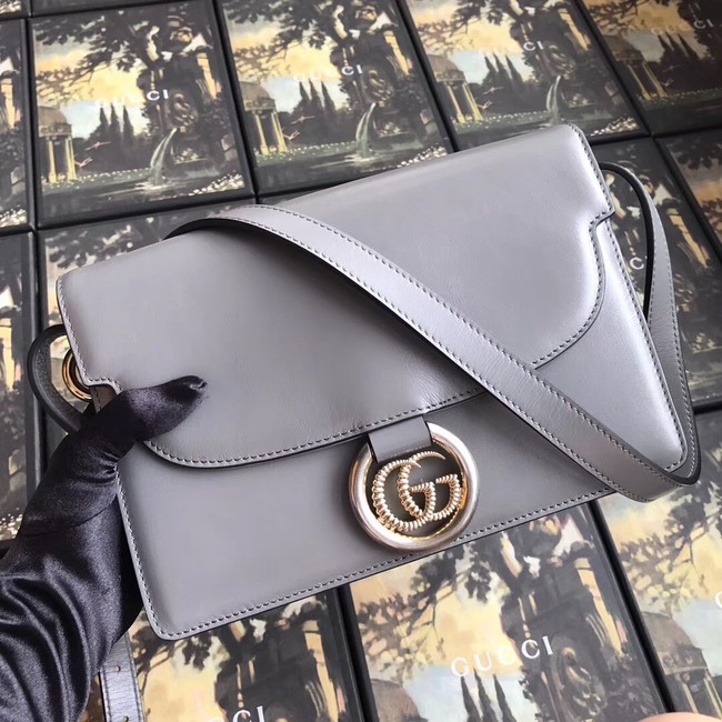 Gucci GG Original Leather Shoulder Bag 589474 Grey