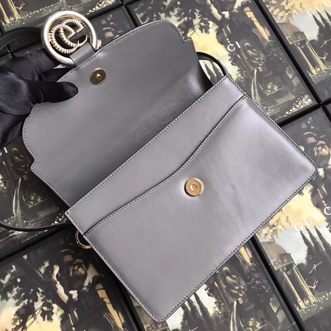 Gucci GG Original Leather Shoulder Bag 589474 Grey
