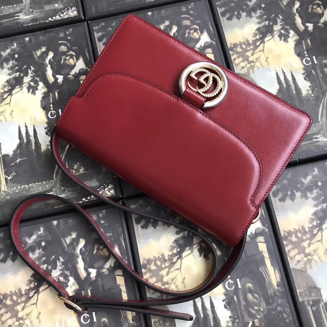Gucci GG Original Leather Shoulder Bag 589474 Red