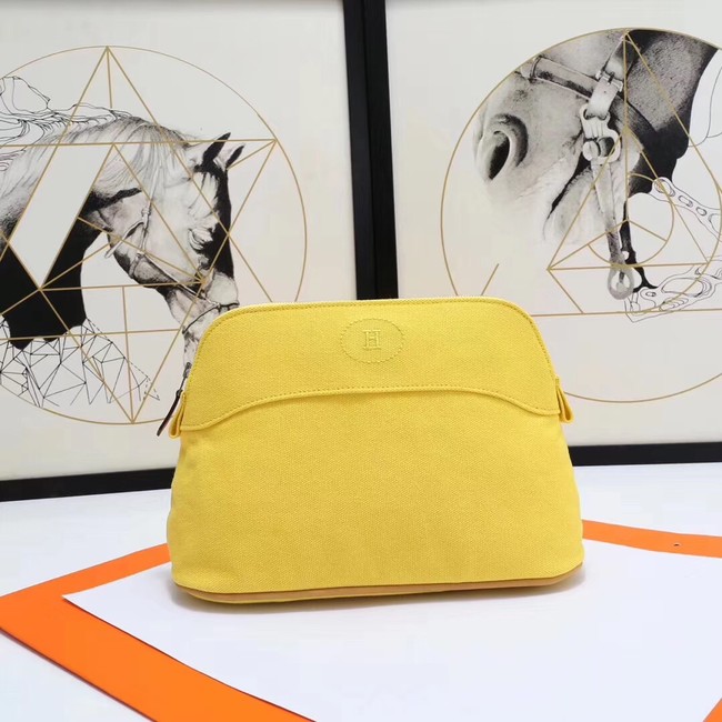 Hermes Cosmetic Bag H3699 Lemon Yellow