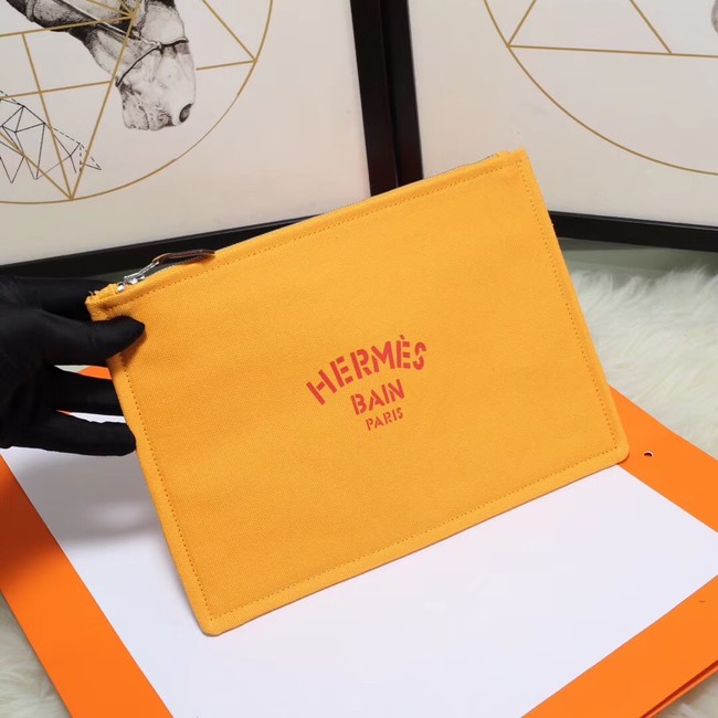 Hermes Cosmetic Bag H3700 Mango Yellow