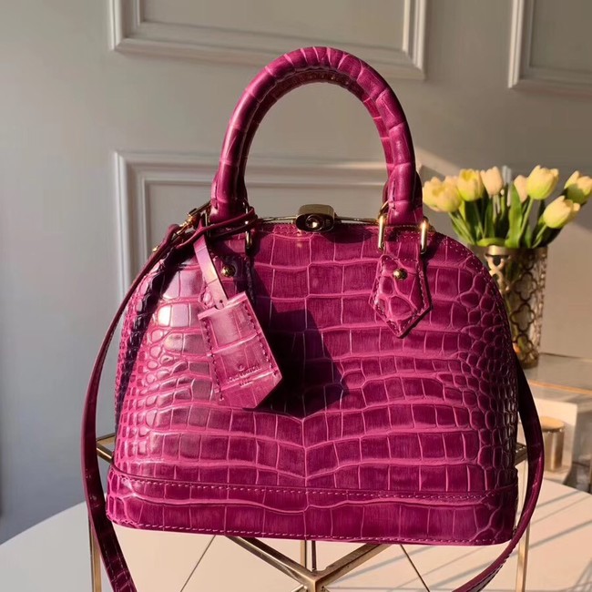 Louis Vuitton Crocodile Pattern Leather Bag ALMA BB N90897 Purple