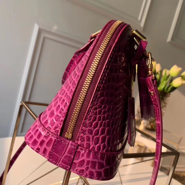 Louis Vuitton Crocodile Pattern Leather Bag  ALMA BB N90897 Purple