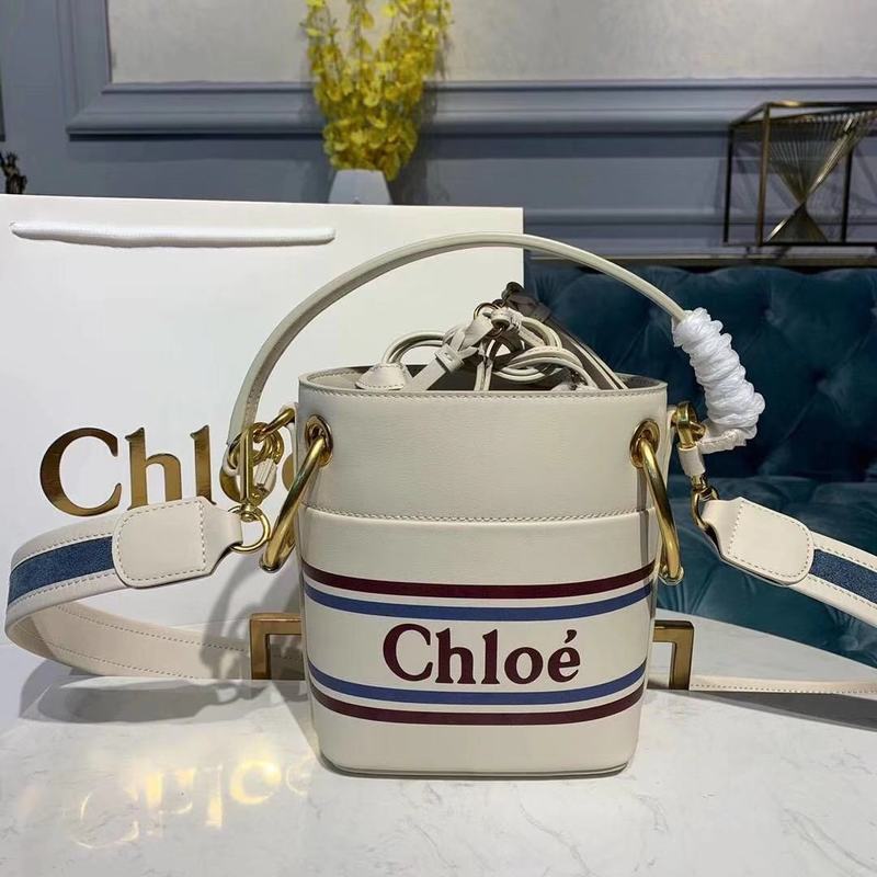 Chloe Roy Mini Smooth Leather Bucket Bag 3S508 White