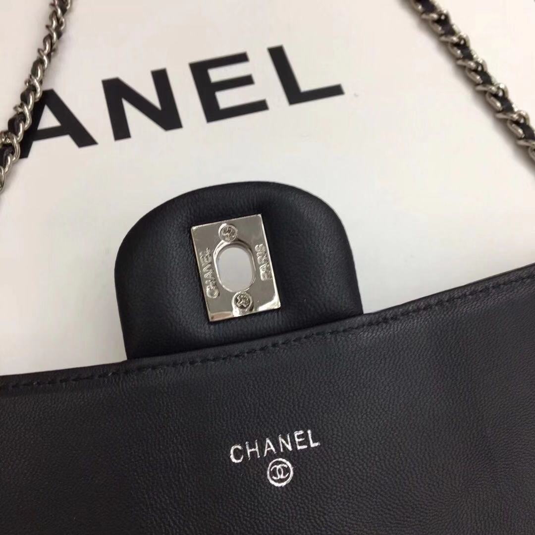 Chanel Original Sheepskin Leather Shoulder Bag 33819 BLACK