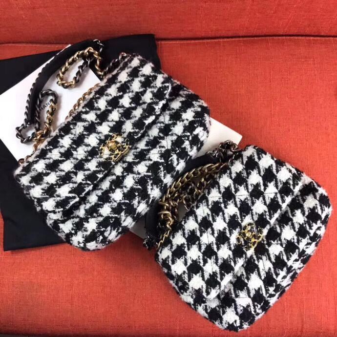 Chanel Original Flap Bags Houndstooth A3269 Black&White
