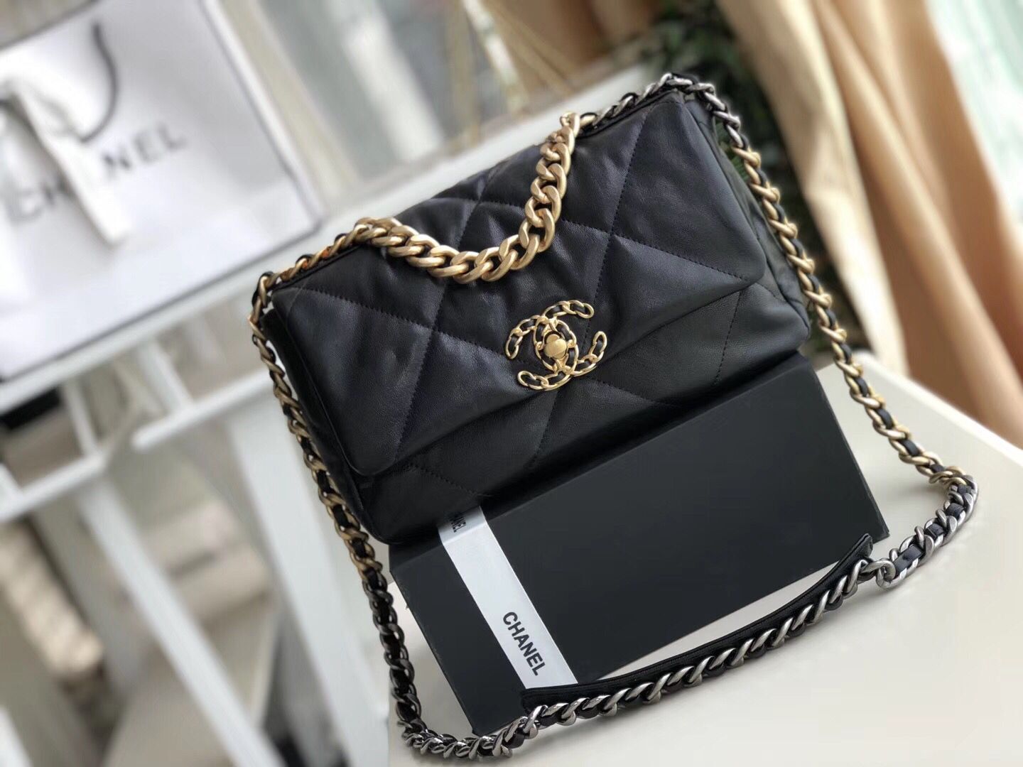 Chanel Original Soft Leather Chain Bag CC9237 Black