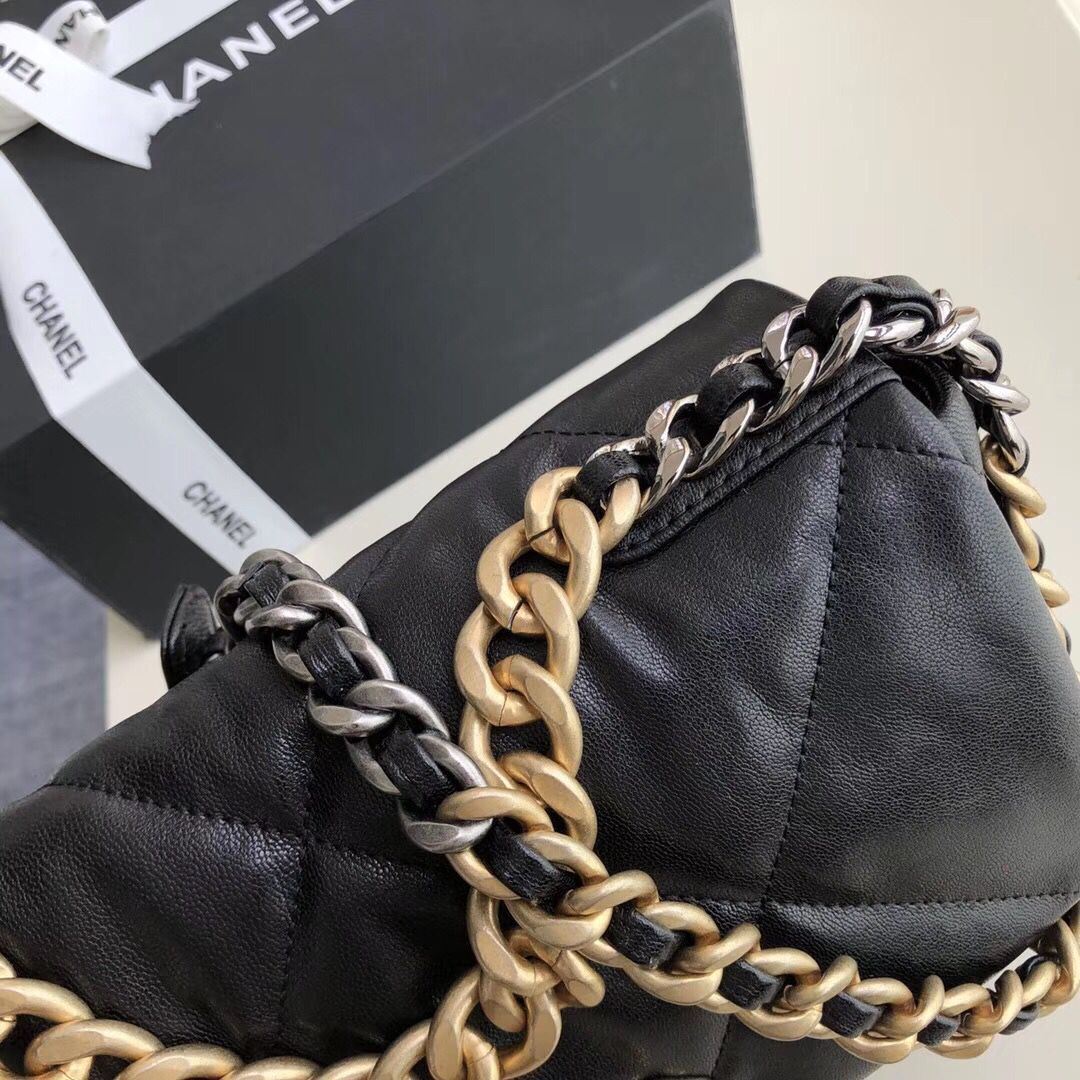 Chanel 19 flap bag AS1160 Black