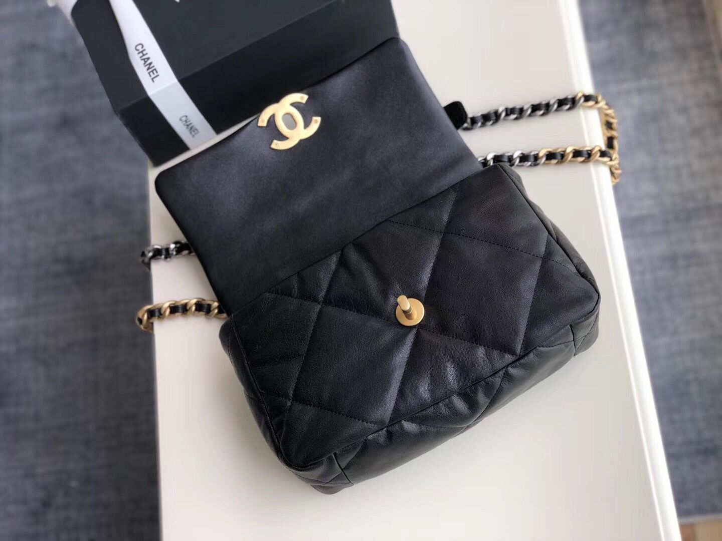 Chanel 19 flap bag AS1160 Black