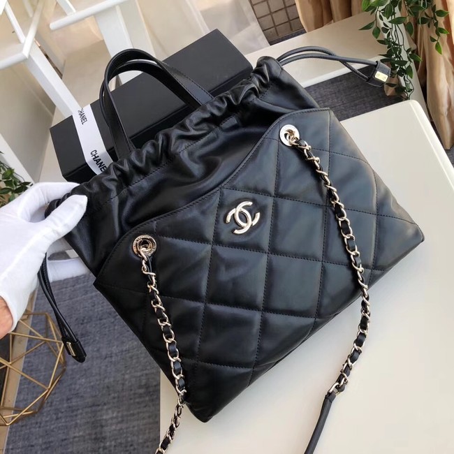 Chanel Classic Sheepskin Leather Shopping bag AS0985 black