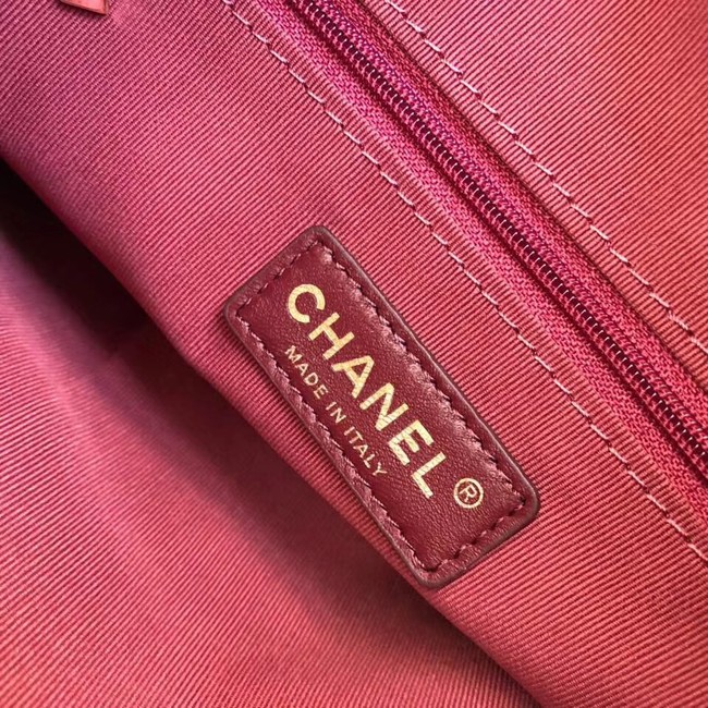 Chanel Classic Sheepskin Leather Shopping bag AS0985 red