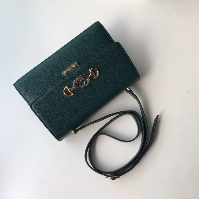 Gucci GG Leather Shoulder Bag A576388 green