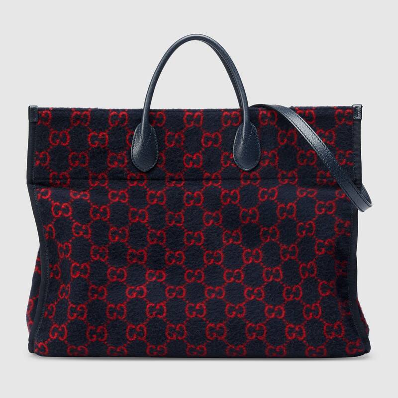 Gucci GG wool shopping bag 598169 Blue and red
