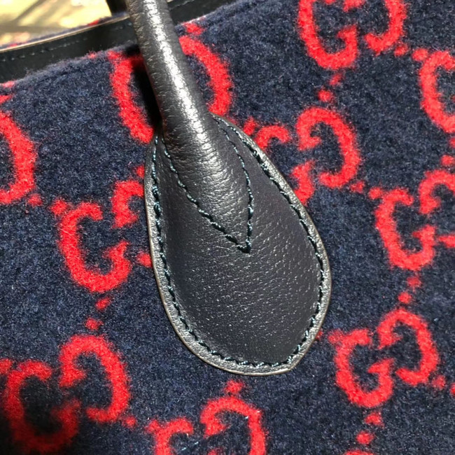 Gucci GG wool shopping bag 598169 Blue and red