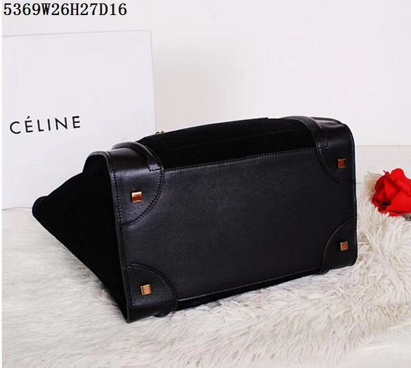 Celine Luggage Micro Tote Bag Original Suede Leather CL5369 Black