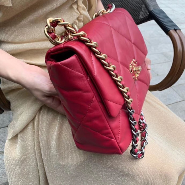 Chanel 19 flap bag AS1161 red