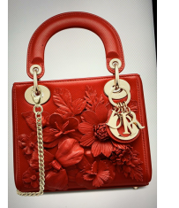 Dior MINI LADY DIOR CALFSKIN BAG M0505 red