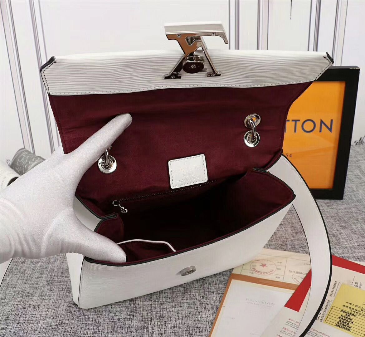 Louis Vuitton Original Epi Leather Grenelle Small Tote Bag M53694 White