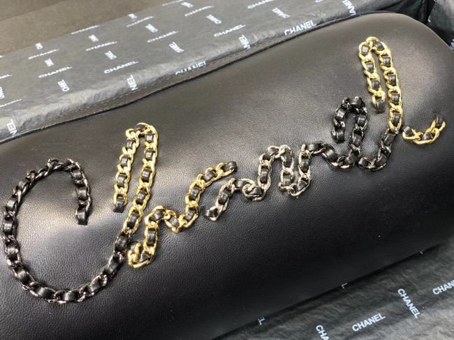 Chanel Original Soft Leather Chain Bag & Gold-Tone Metal AS1531 black