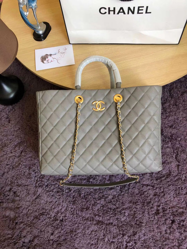 Chanel Original large shopping bag Grained Calfskin A93525 grey