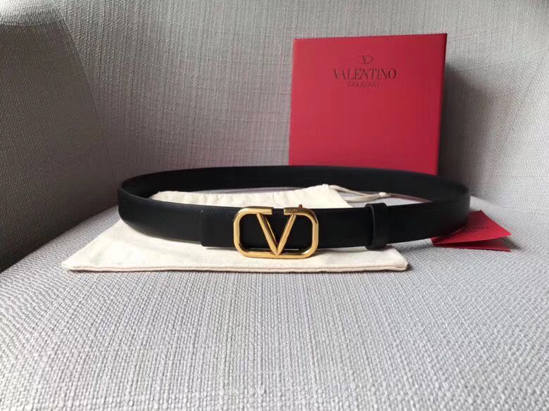 Valentino Leather 2.5CM Belt V7468 Black
