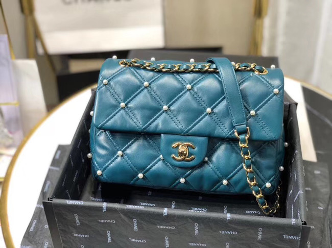 Chanel flap bag AS1202 blue