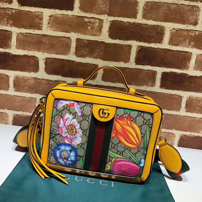Gucci Ophidia GG Flora small shoulder bag 550622 yellow