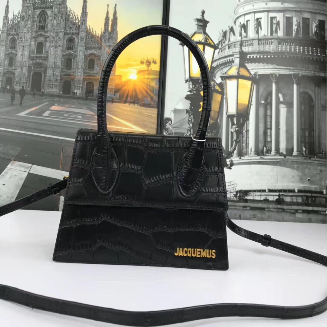 Jacquemus Original Leather Mini Top Handle Bag J8088 Black