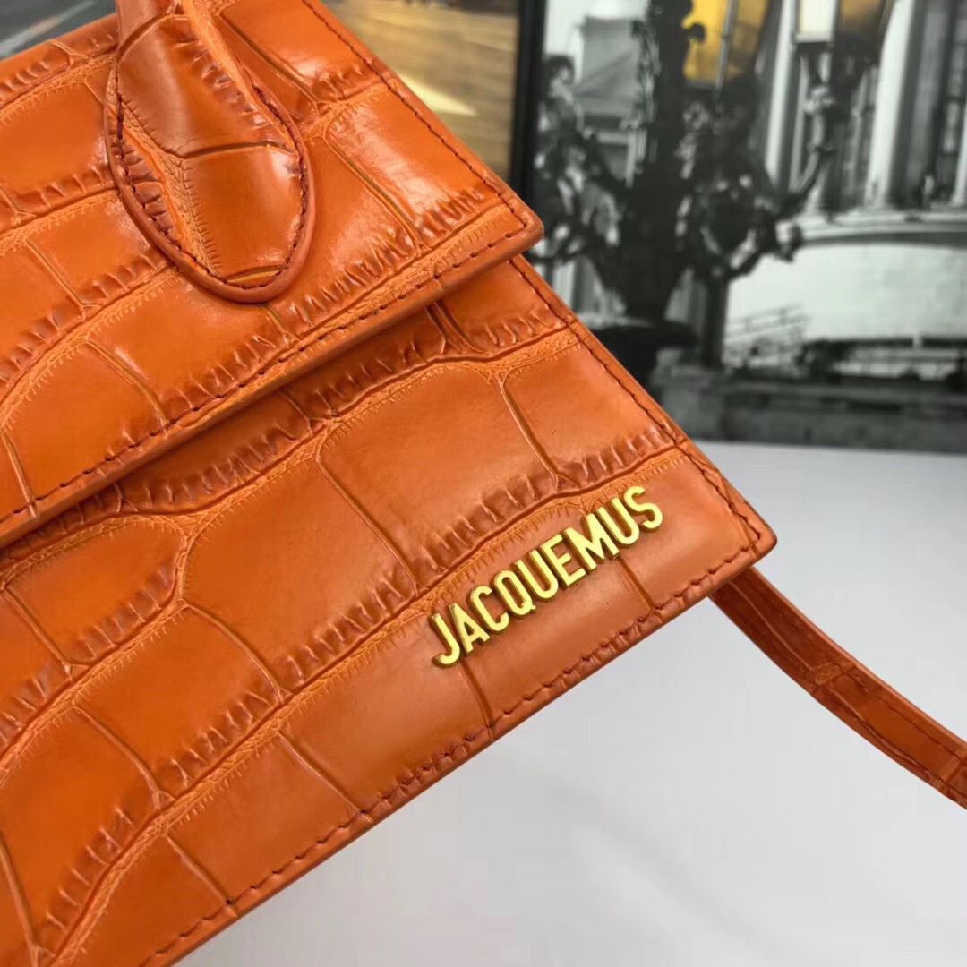 Jacquemus Original Leather Mini Top Handle Bag J8088 Orange