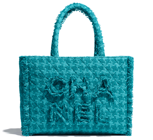 CHANEL zipped shopping bag AS0976 Turquoise