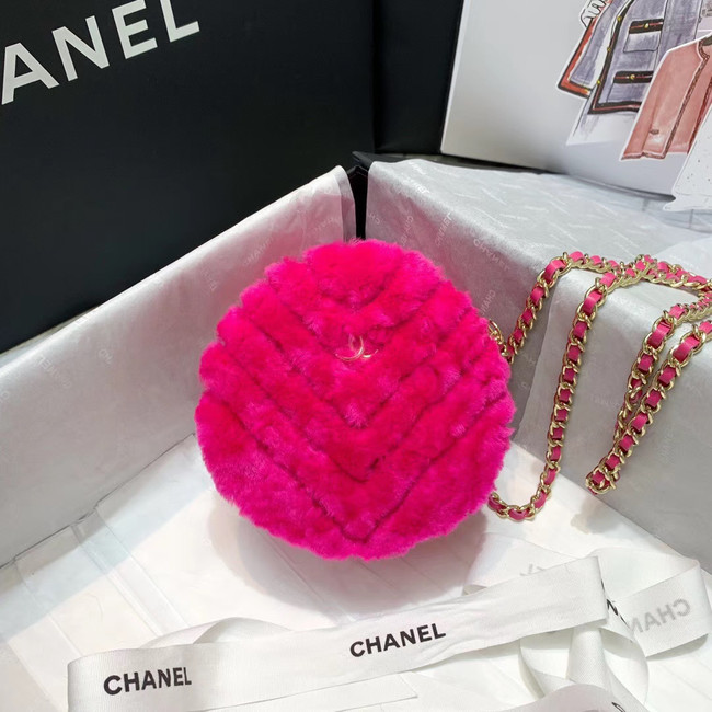 Chanel Wool sheepskin & Gold-Tone Metal AP0366 rose