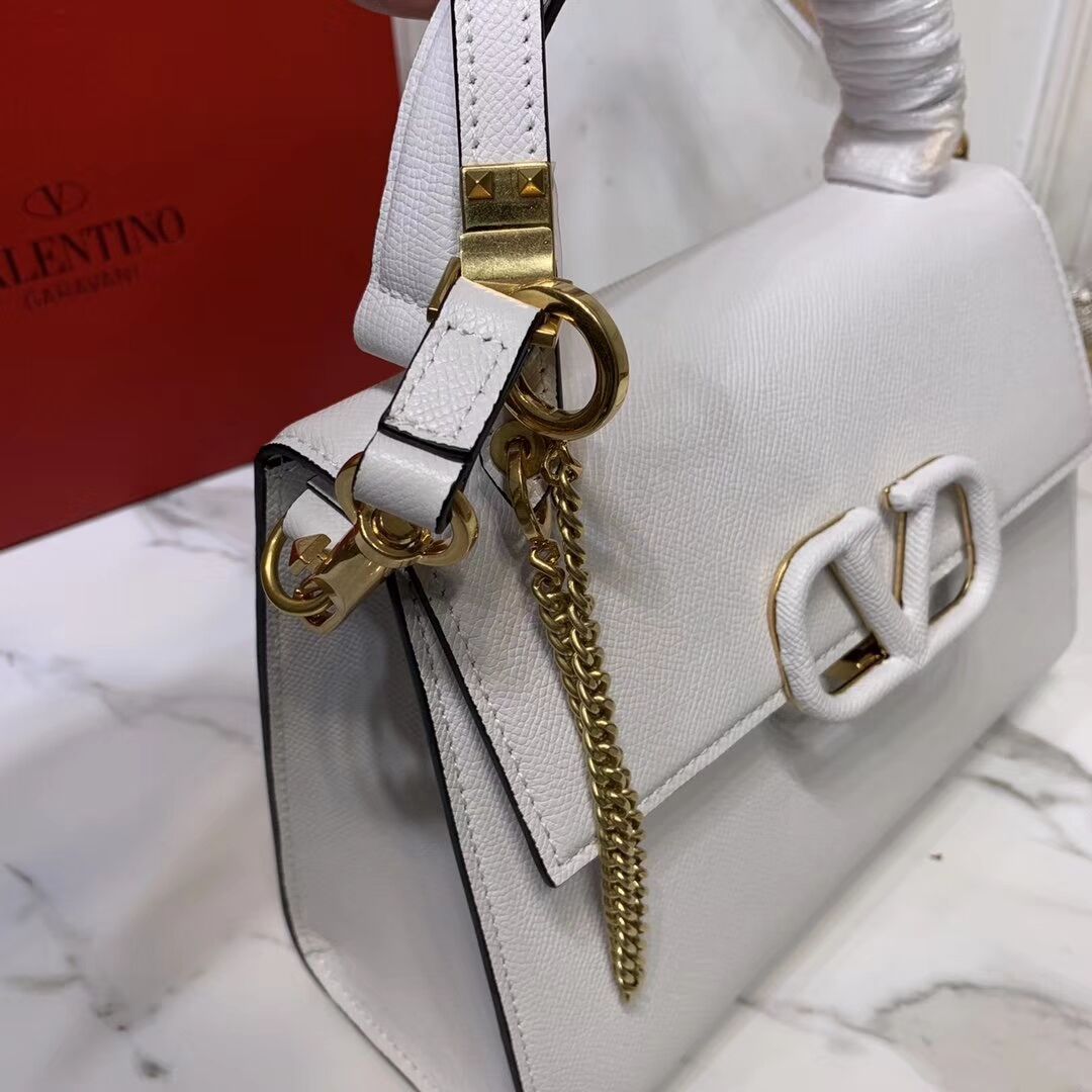 VALENTINO Origianl leather Tote Bag V0025 white