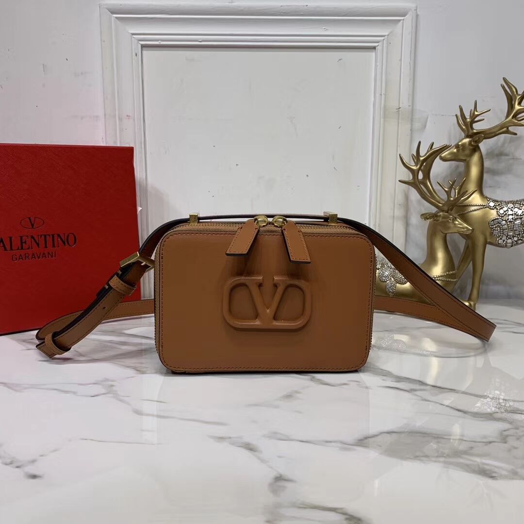 VALENTINO Origianl leather shoulder bag V0020 brown