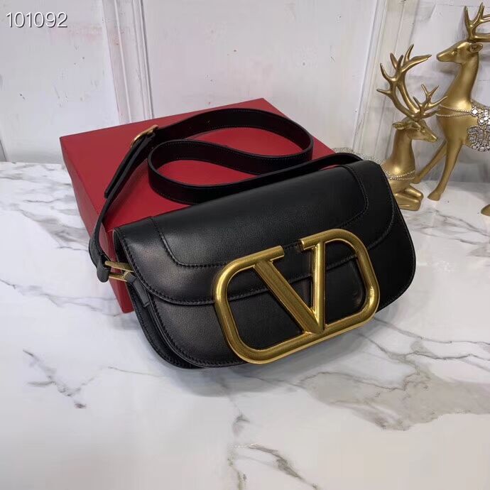VALENTINO Origianl leather shoulder bag V0030 black 