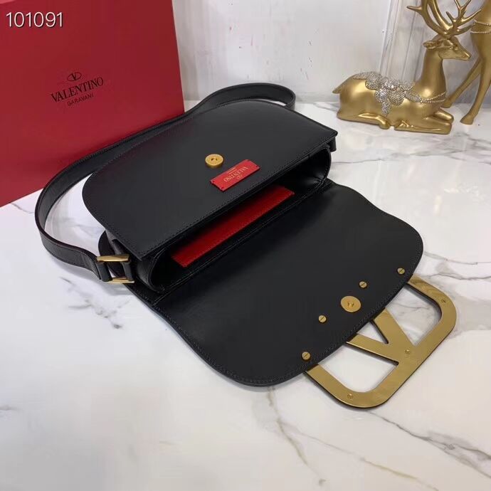 VALENTINO Origianl leather shoulder bag V0030A black