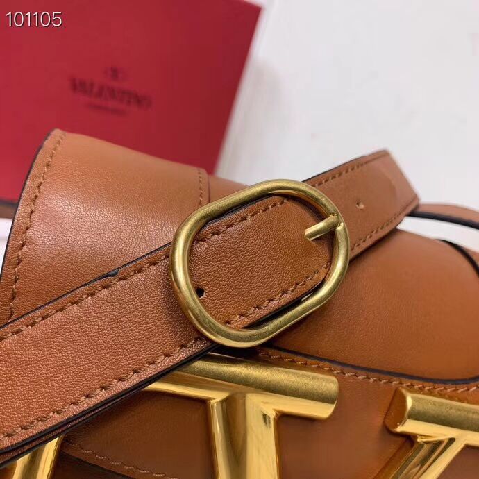 VALENTINO Origianl leather shoulder bag V0032 brown